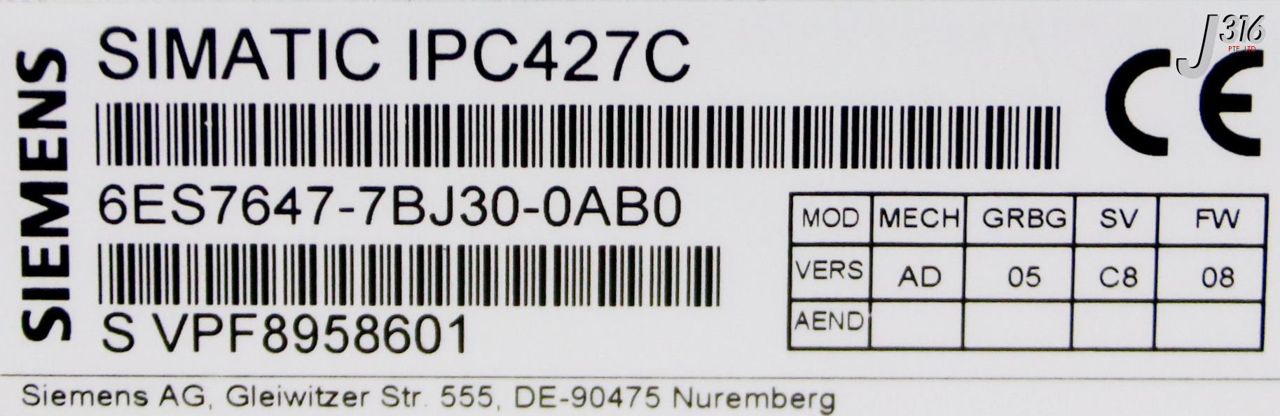 専用⑭ 36622 SIEMENS SIMATIC IPC427C MICROBOX PC PROCESSOR (NEW) 6ES7647